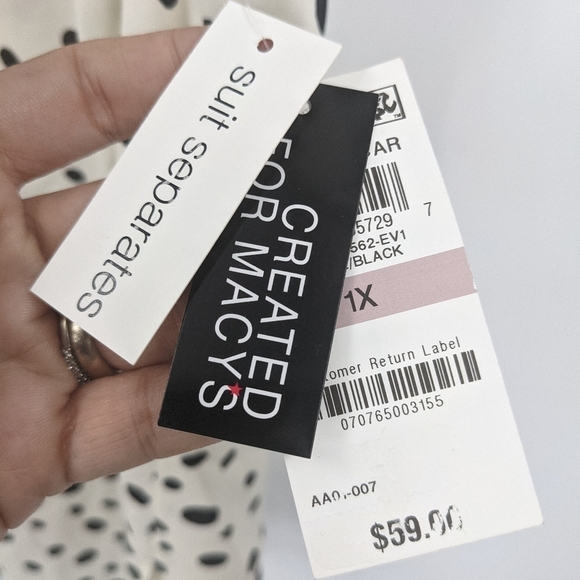 NWT BAR III Polka Dot Lace Trim Tank - Picture 4 of 7